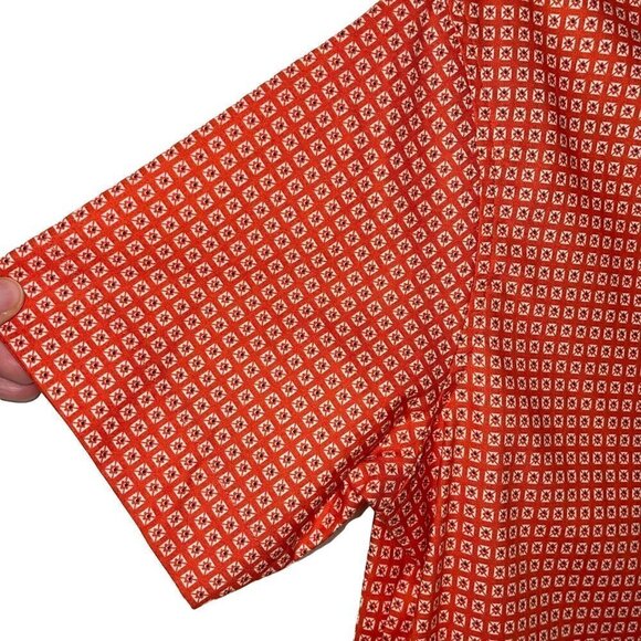 Envelop Jim Smith Button Front Shirt Mens Size Small Cotton Short Sleeve Orange - Picture 3 of 9